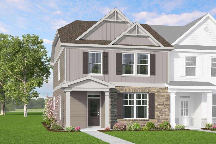 Representative exterior photo of a completed home built from the Victor by McKinley Homes in Kinsley, Wake Forest, NC (Image 5).