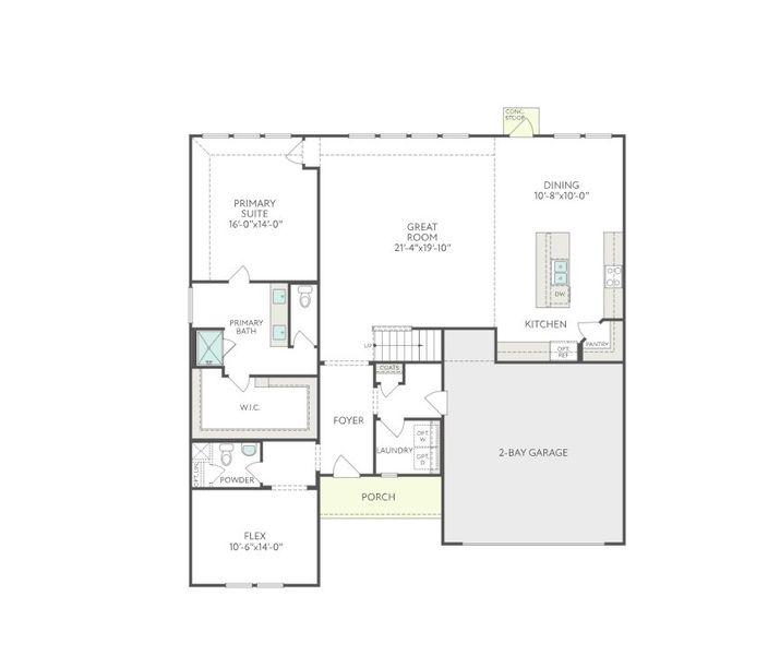 2D floor plan layout for the Pecos by Tri Pointe Homes in Waterscape, Royse City, TX (Image 6).