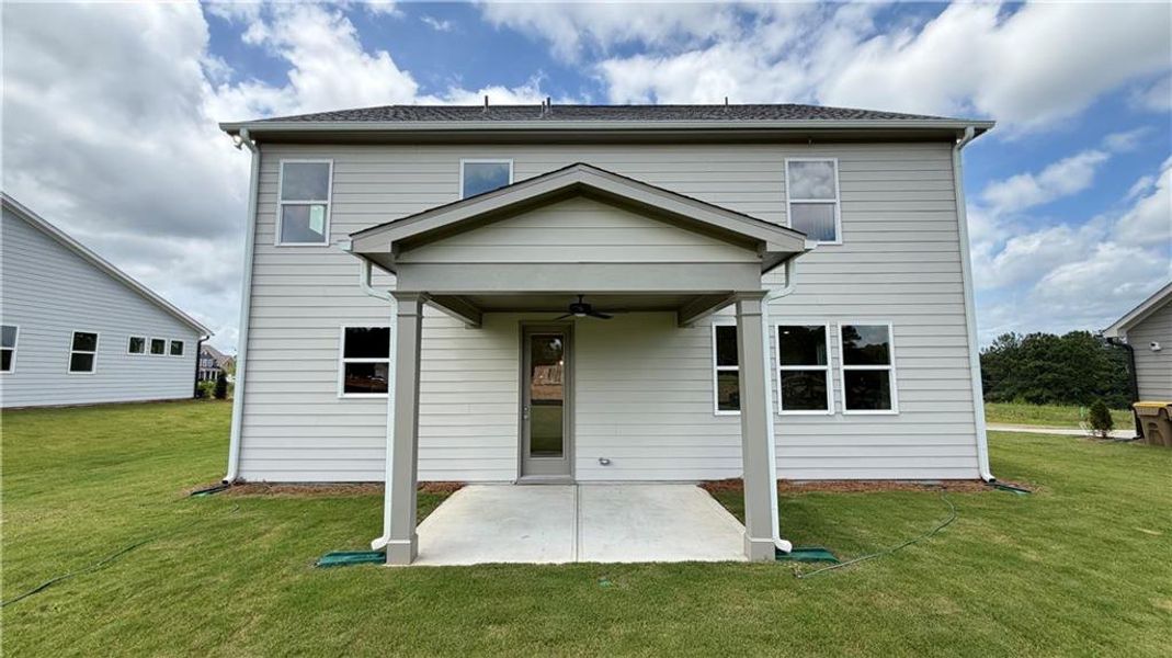 Exterior details and patio area of a home in Wehunt Meadows, Hoschton (Image 19).