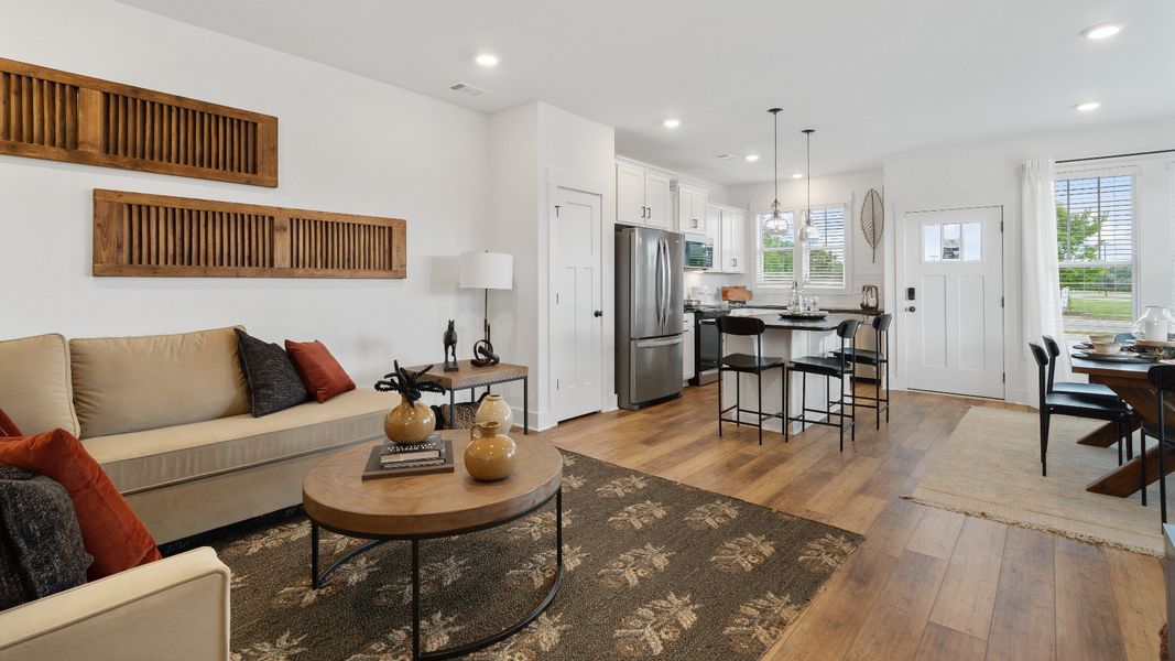 Family Room of the Rochester Design by DRB Homes