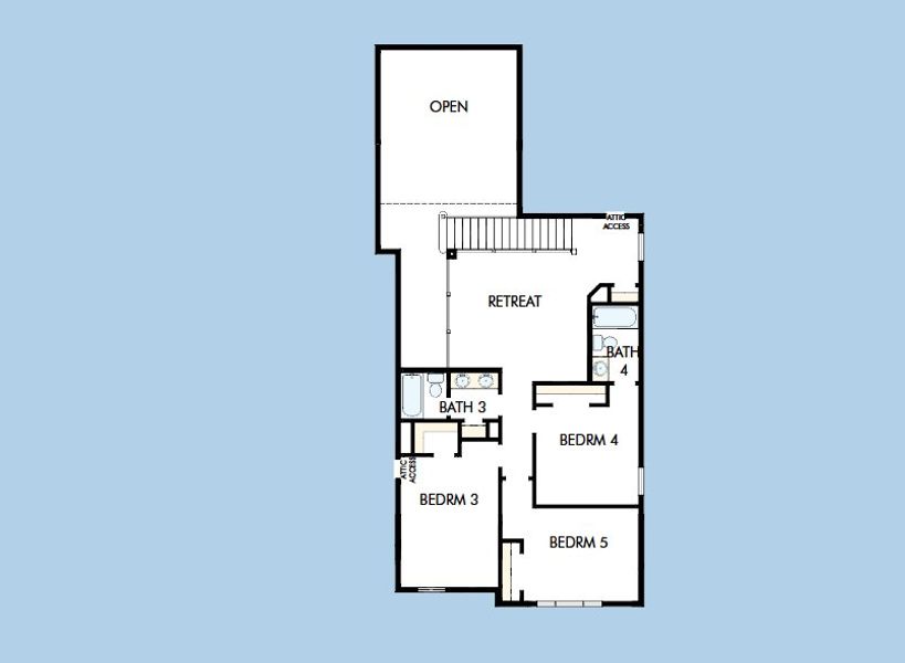 2D floor plan layout for the The Levi by David Weekley Homes in Furst Ranch, Bartonville, TX (Image 4).