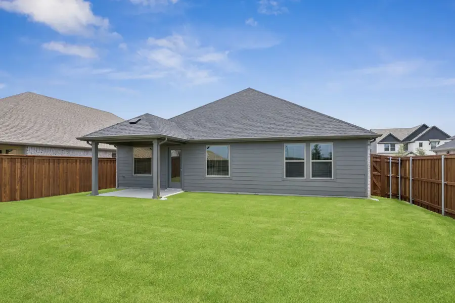 Patio in the Hadley home plan by Trophy Signature Homes – REPRESENTATIVE PHOTO