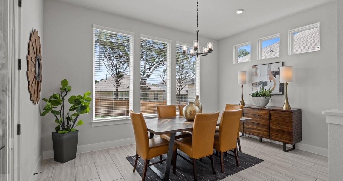 Furnished interior view inside a new home in 6 Creeks, Kyle (Image 10).