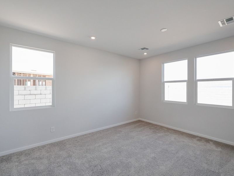 A room with windows.