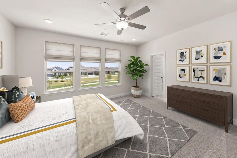 The Tessera primary suite - virtually staged