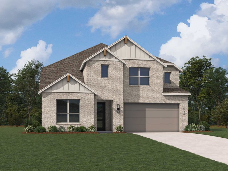 Representative exterior photo of a completed home built from the Salgado Plan by Highland Homes in Sonoma Verde: 60ft. lots, McLendon-Chisholm, TX (Image 5).