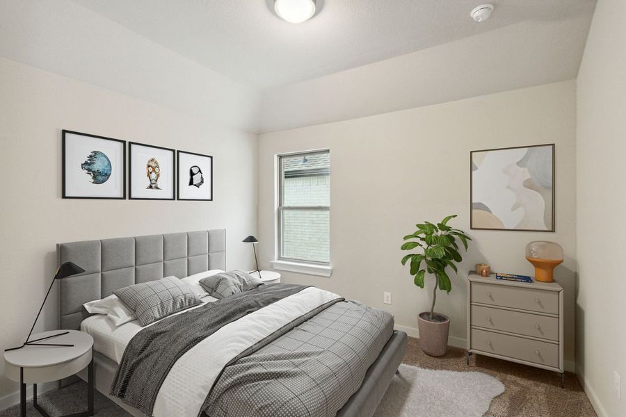 Bedroom in the Claret home plan by Trophy Signature Homes – REPRESENTATIVE PHOTO