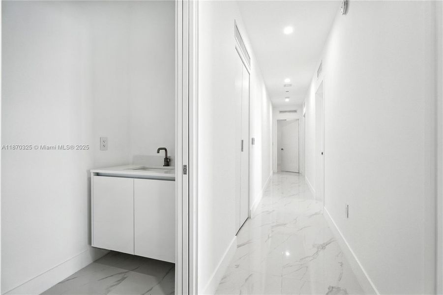 Powder Bathroom and Hallway