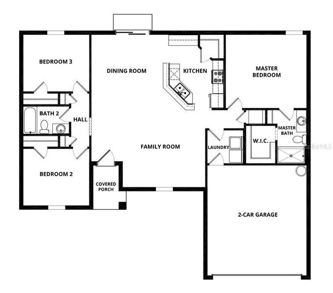 2D floor plan layout of this home in Poinciana, Poinciana, FL (Image 2).