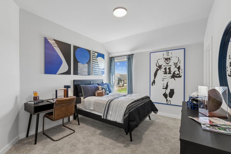 Bedroom in a Sunset Ranch Winters Model Home in Gunter TX by Trophy Signature Homes