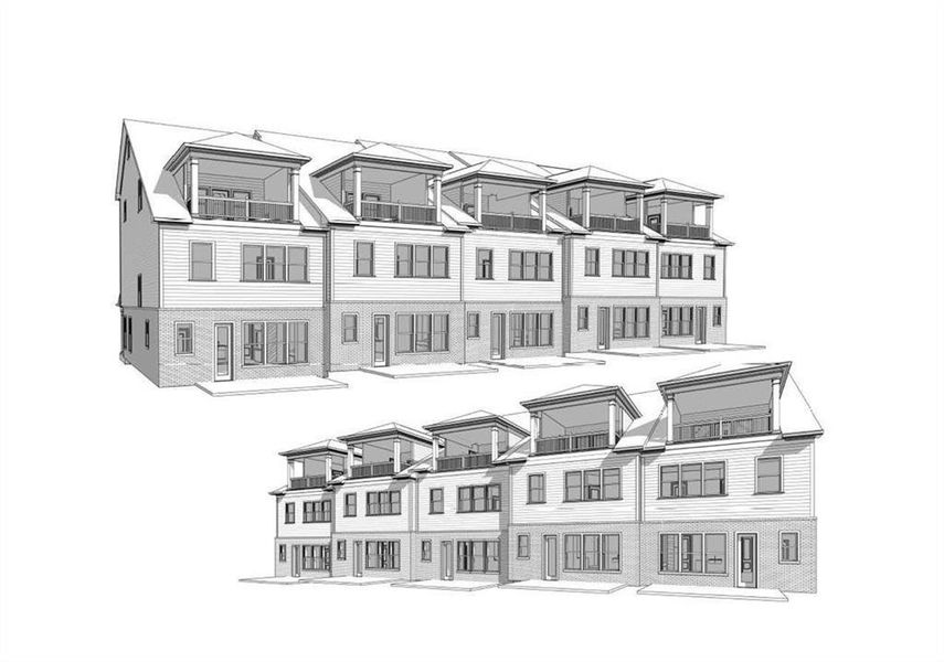 Exterior rendering of this home design in Devin's Shire - A Kennesaw Tradition, Kennesaw, GA (Image 5).