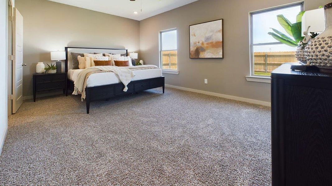 Representative furnished interior of a home built from the The Pierce by D.R. Horton in Overlook West, Wolfforth (Image 28).