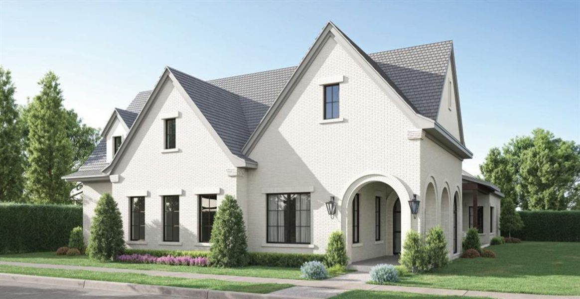 Front exterior of a new home in , Southlake, TX, highlighting curb appeal (Image 1). Front exterior of a new home in , Southlake, TX, highlighting curb appeal (Image 1).