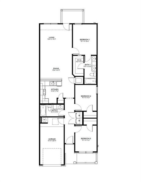 2D floor plan layout of this home in , Troy, TX (Image 3).