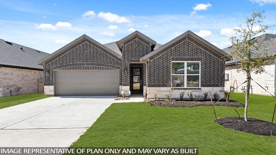 Representative exterior photo of a completed home built from the Emerald by D.R. Horton in Mill Creek Estates, Magnolia, TX (Image 2). Representative exterior photo of a completed home built from the Emerald by D.R. Horton in Mill Creek Estates, Magnolia, TX (Image 2).