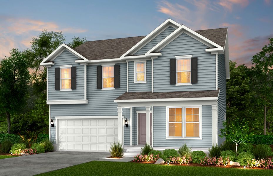 Representative exterior photo of a completed home built from the Hampton by Pulte Homes in Hamlet at Carothers Crossing, La Vergne, TN (Image 22).