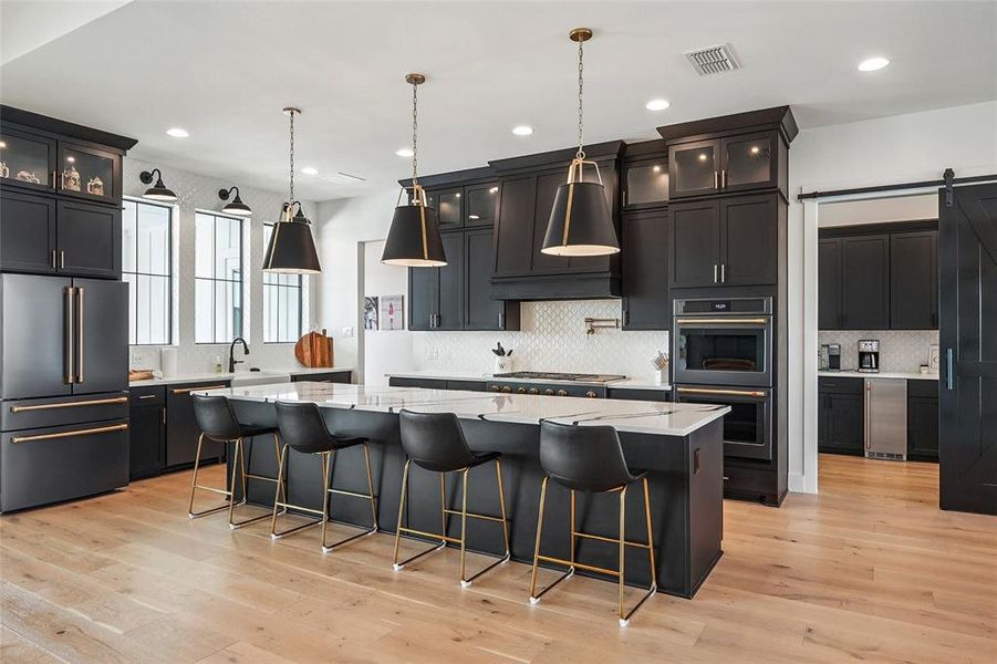 View of kitchen from family room