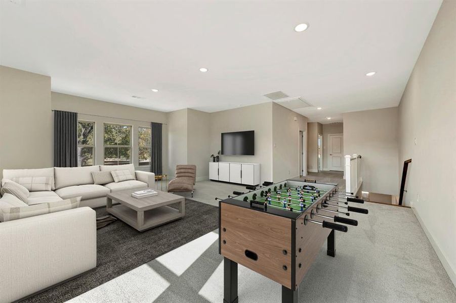 Furnished interior view inside a new home in Sterling Greene, Arlington (Image 27). Furnished interior view inside a new home in Sterling Greene, Arlington (Image 27).