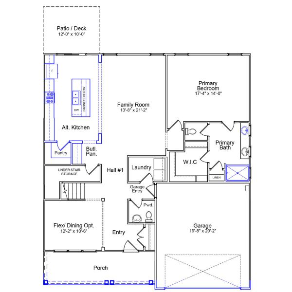 2D floor plan layout of this home in Hanes Lake, Winston-Salem, NC (Image 4).