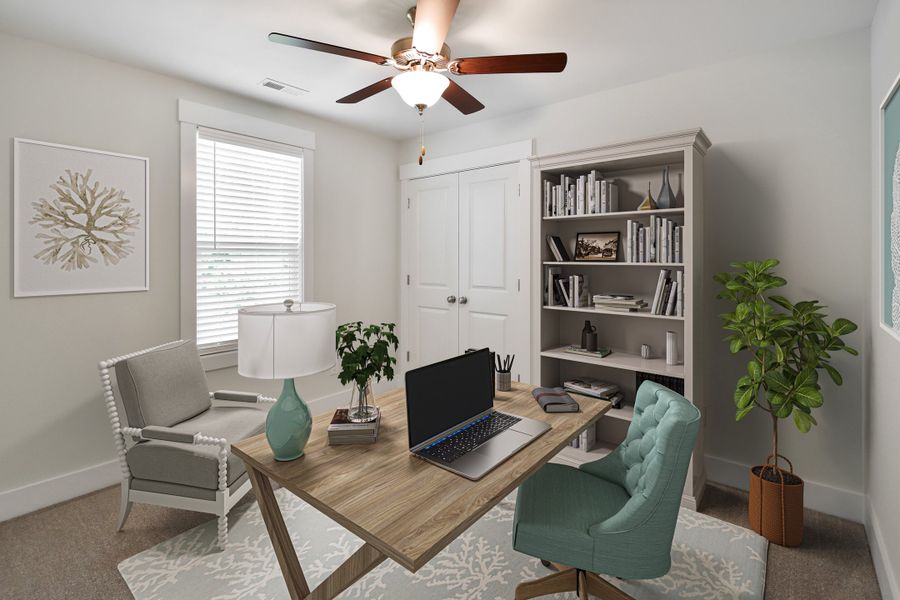 Representative furnished interior of a home built from the Armstrong by Stevens Fine Homes in Parkwood Estates, Leland (Image 15).