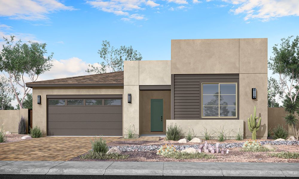 Representative exterior photo of a completed home built from the Calderwood Plan 4504 by Tri Pointe Homes in Soleo, San Tan Valley, AZ (Image 18).