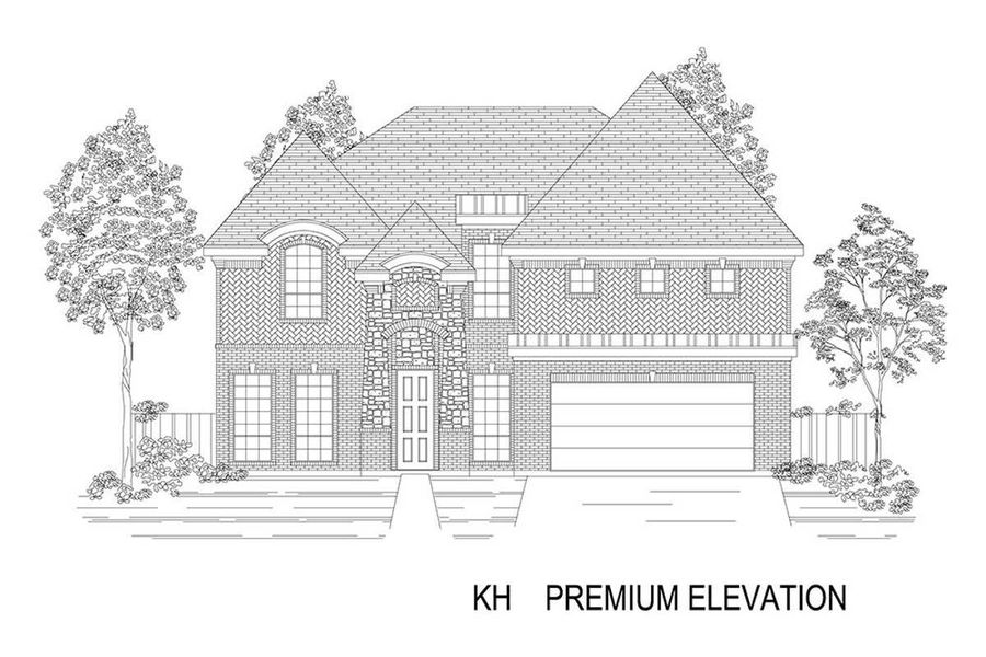 Representative rendering of the exterior for the Hillcrest 45 2F (w/Media) by First Texas Homes (Image 18).