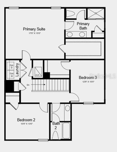 2D floor plan layout of this home in Waterstone, Groveland, FL (Image 3).