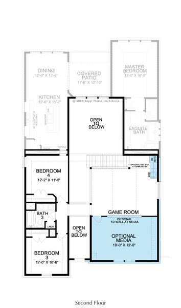 2D floor plan layout for the Madison by Landon Homes in Fields - East Village, Frisco, TX (Image 9). 2D floor plan layout for the Madison by Landon Homes in Fields - East Village, Frisco, TX (Image 9).