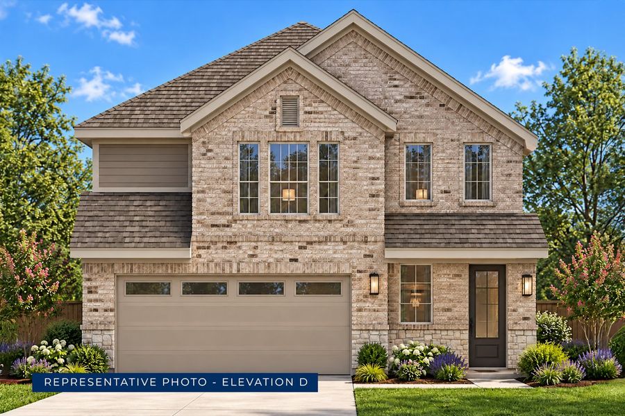 Representative exterior photo of a completed home built from the Washington F by First Texas Homes in Oaklawn, Van Alstyne, TX (Image 7). Representative exterior photo of a completed home built from the Washington F by First Texas Homes in Oaklawn, Van Alstyne, TX (Image 7).