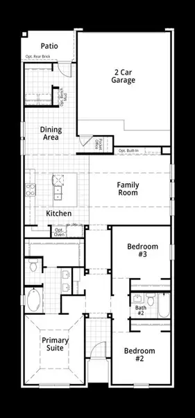 2D floor plan layout for the Turner by Highland Homes in Indigo, Richmond, TX (Image 5).