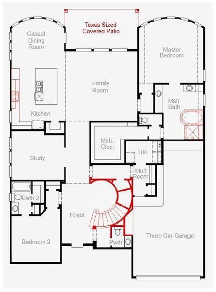 2D floor plan layout of this home in The Highlands, Porter, TX (Image 3).