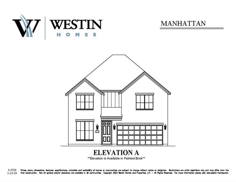 Westin Homes NEW Construction (Manhattan, Elevation A) CURRENTLY BEING BUILT. Two story. 4 bedrooms. 3.5 baths. Spacious island kitchen open to Informal Dining and Family Room. Primary suite with large walk-in closet and study downstairs. Three additional bedrooms, game room, and media room upstairs. Covered patio with 2-car garage.