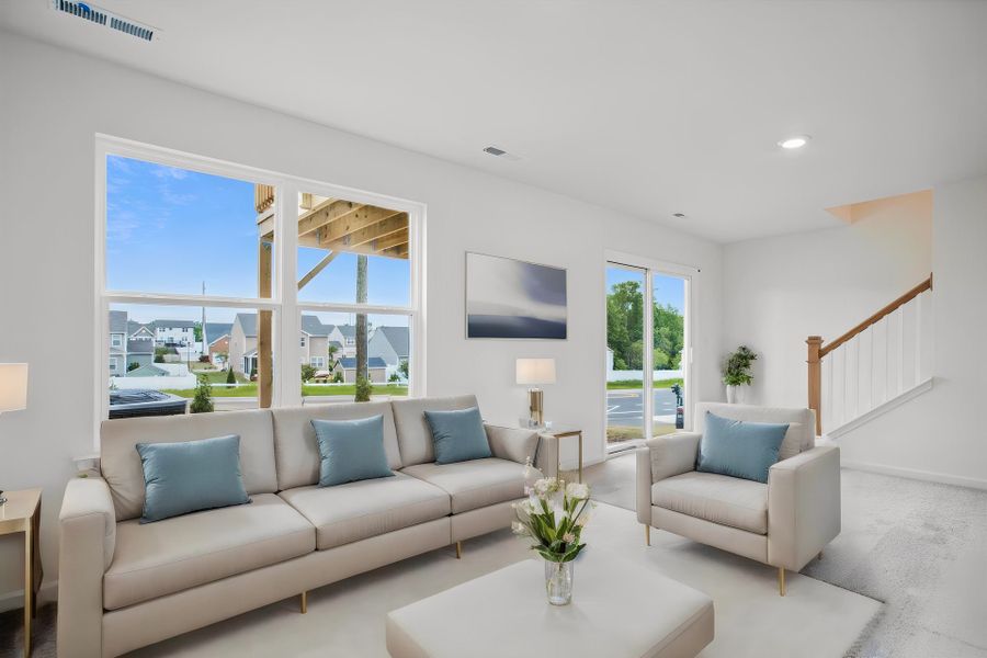Furnished interior view inside a new home in The Parc Townes at Wendell, Wendell (Image 14). Furnished interior view inside a new home in The Parc Townes at Wendell, Wendell (Image 14).