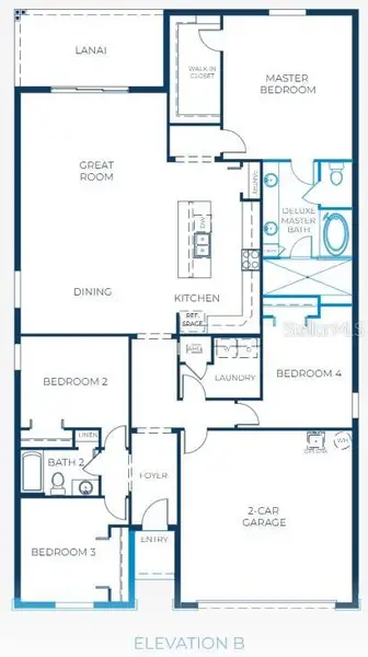 2D floor plan layout of this home in Villa Pass, Mascotte, FL (Image 4).