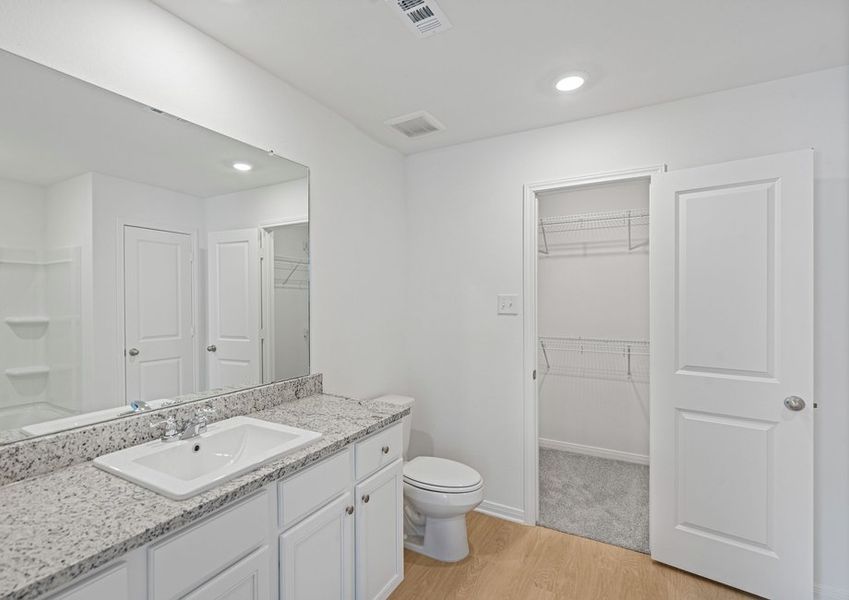 Granite vanity in master bathroom Granite vanity in master bathroom