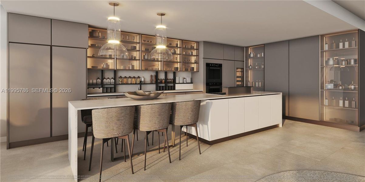 Furnished interior view inside a new home in La Maré Bay Harbor Islands Regency Collection, Bay Harbor Islands (Image 10).