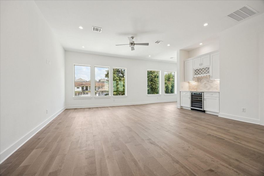 Living Area is on the Second Floor * Wall of Windows.