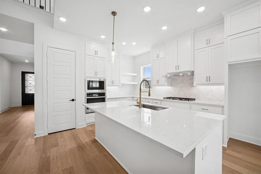 Furnished interior view inside a new home in Pecan Square - Gardens, Northlake (Image 5). Furnished interior view inside a new home in Pecan Square - Gardens, Northlake (Image 5).