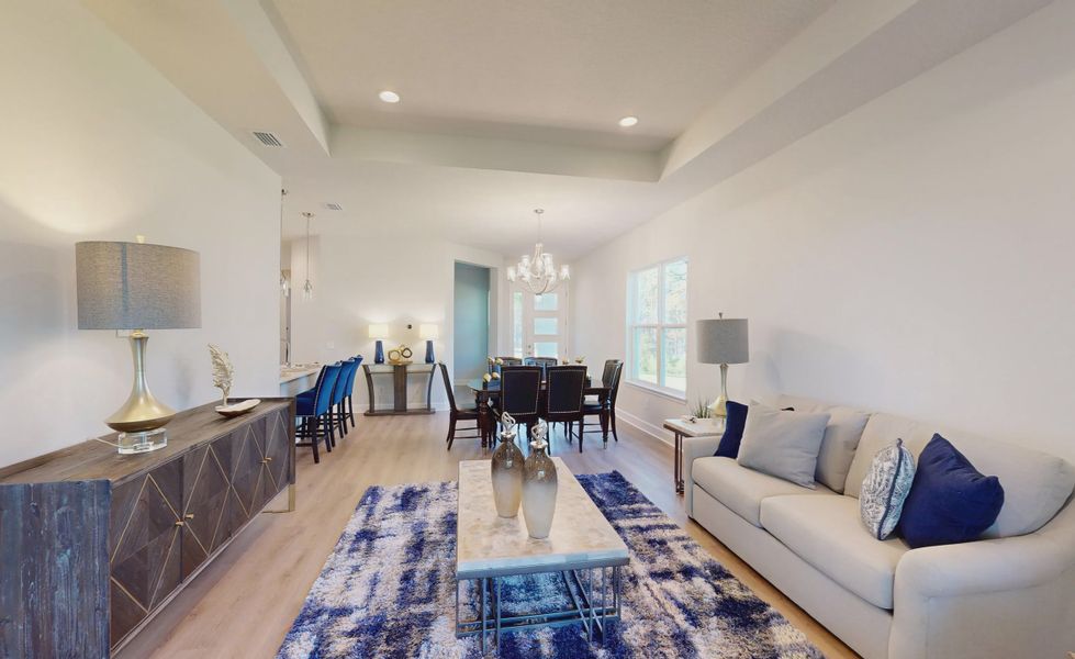 Furnished interior view inside a new home in Woodhaven, Port Orange (Image 10). Furnished interior view inside a new home in Woodhaven, Port Orange (Image 10).