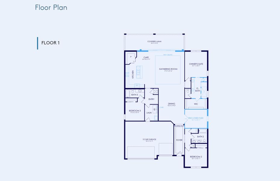 2D floor plan layout of this home in Riversong, Parrish, FL (Image 5).