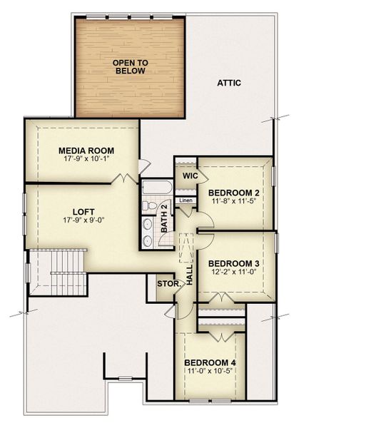 2D floor plan layout for the Honor by Rockwell Homes in Creekside, Royse City, TX (Image 48).