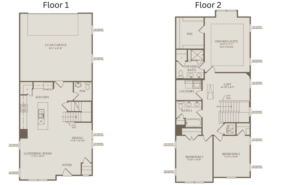 2D floor plan layout of this home in Exchange at 401, Raleigh, NC (Image 4).