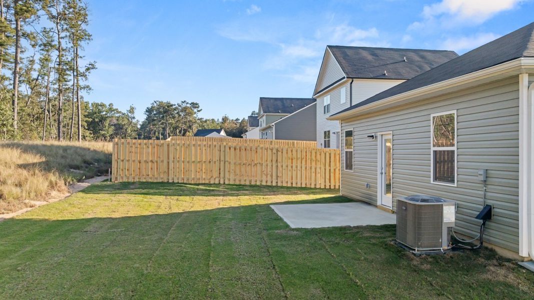 Exterior details and patio area of a home in Bellemeade Landing, Augusta (Image 18). Exterior details and patio area of a home in Bellemeade Landing, Augusta (Image 18).