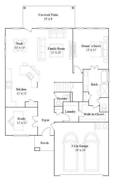 2D floor plan layout of this home in COLTON, Todd Mission, TX (Image 3).