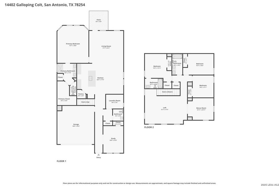 2D floor plan layout of this home in Kallison Ranch, San Antonio, TX (Image 7).