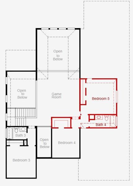 2D floor plan layout of this home in Painted Tree, McKinney, TX (Image 5).