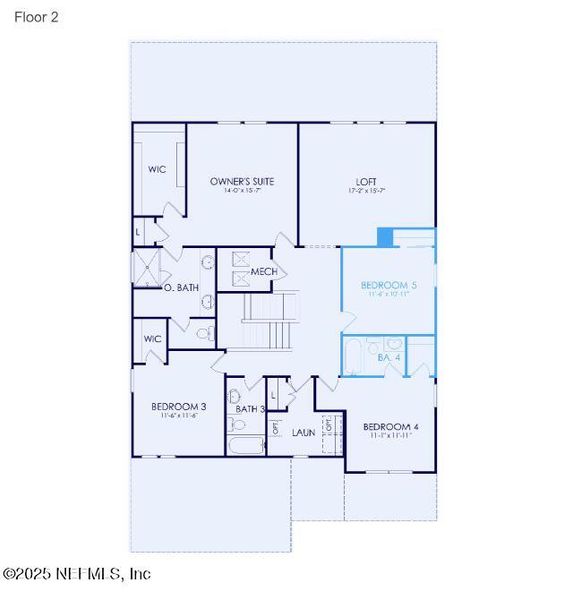 2D floor plan layout of this home in Double Branch, Middleburg, FL (Image 3).