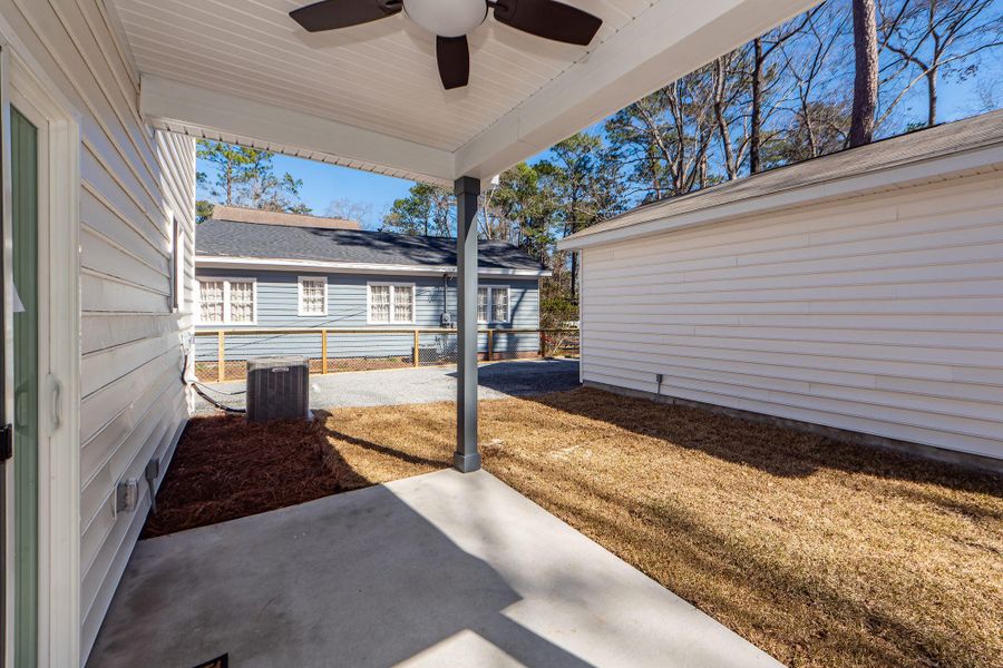 Exterior details and patio area of a home in , Summerville (Image 4). Exterior details and patio area of a home in , Summerville (Image 4).
