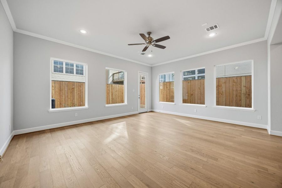 Clean Lines & Cozy Vibes A closer look at the living room highlights the thoughtful design—plenty of room for a media setup or statement artwork, plus natural light that changes with the day. Clean Lines & Cozy Vibes A closer look at the living room highlights the thoughtful design—plenty of room for a media setup or statement artwork, plus natural light that changes with the day.