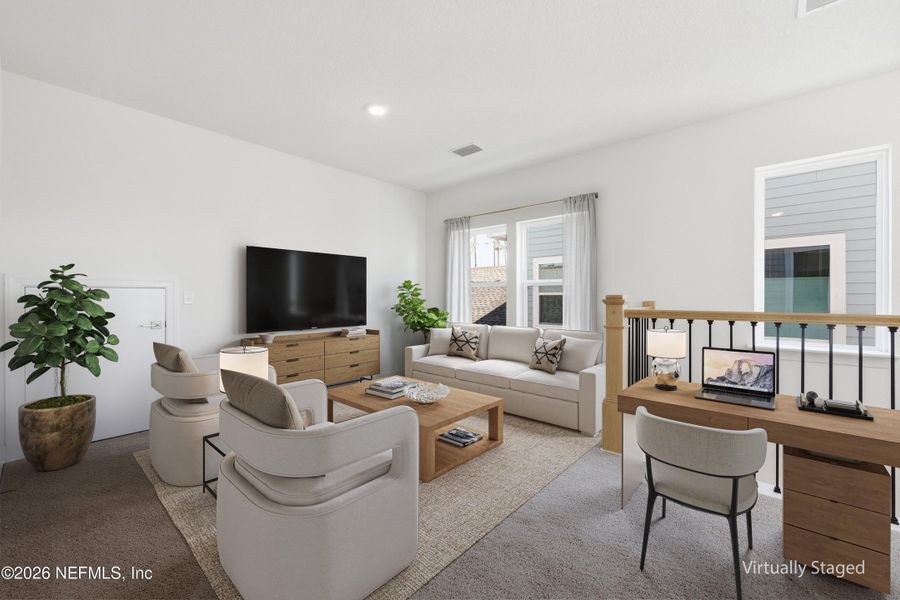 Furnished interior view inside a new home in Crosswinds 40’, Ponte Vedra (Image 18).